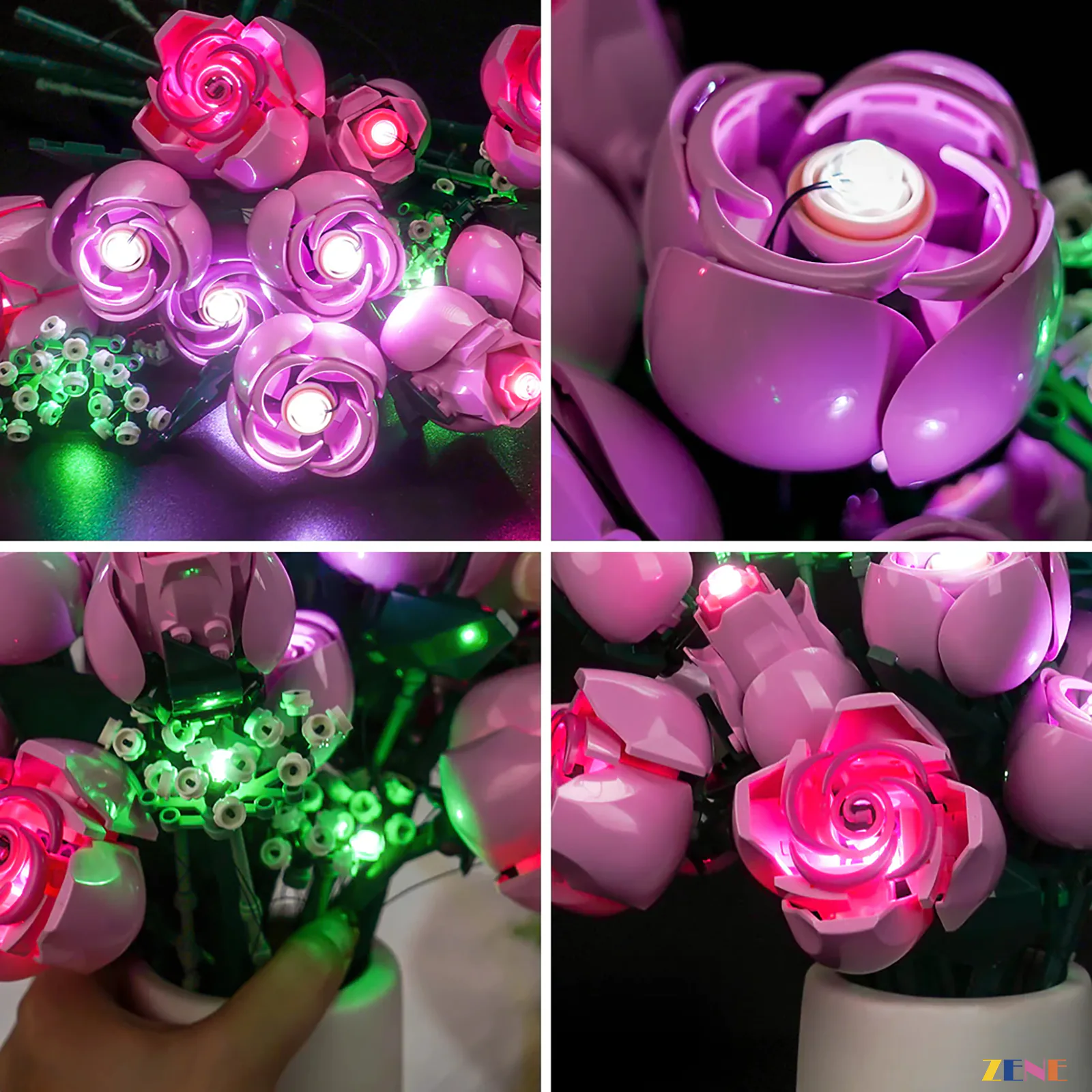 Light Kit for Bouquet of Pink Roses #10374 - Image 9