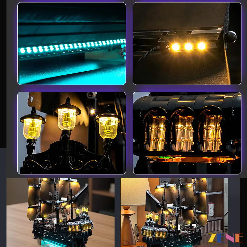 Light Kit for Jack Sparrow's Pirate Black Pearl Ship #10365 (Ver.2) - Image 4