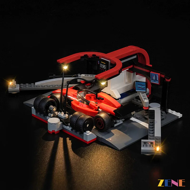Light Kit for F1 Pit Stop & Pit Crew with Ferrari Car #60443 - Image 5