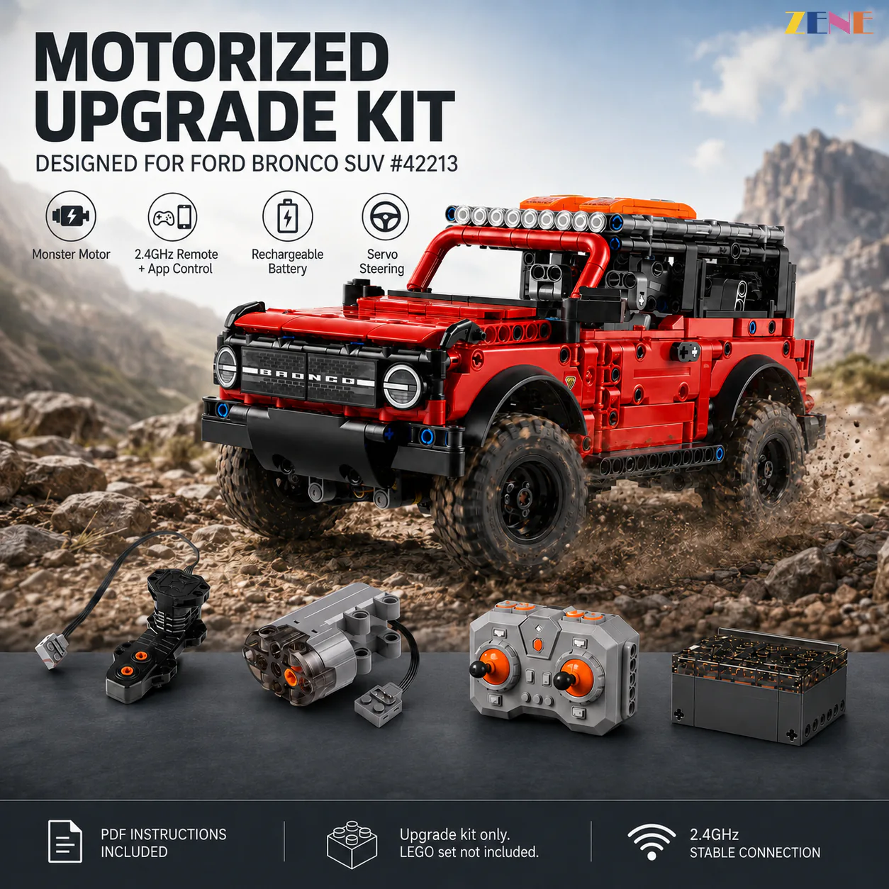 Power Functions Kit for Ford Bronco SUV Motorized #42213