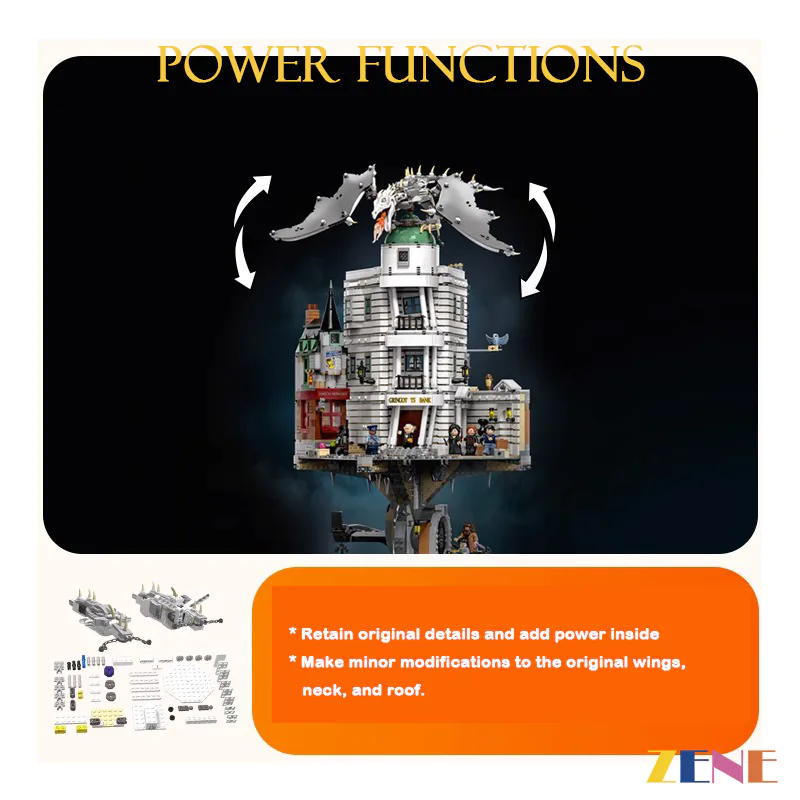 Motorized Kit for Gringotts Wizarding Ukrainian Ironbelly dragon #76417 Power Functions - Image 3